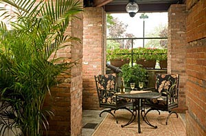 The private entrance to our Terrace Level King Room Luxury Hotel in Saratoga Springs