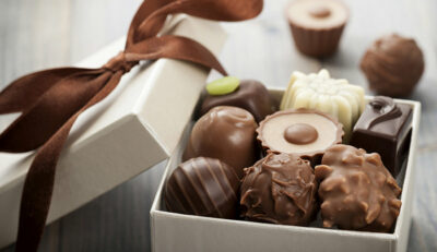 A box of chocolate truffles