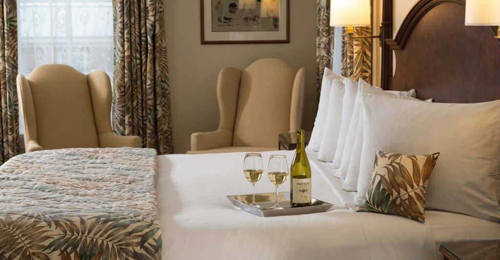 Wine upon arrival at the hotel