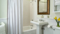 Updated bathrooms at our Saratoga Springs Inn