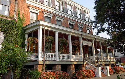 Outside of Saratoga Arms porch