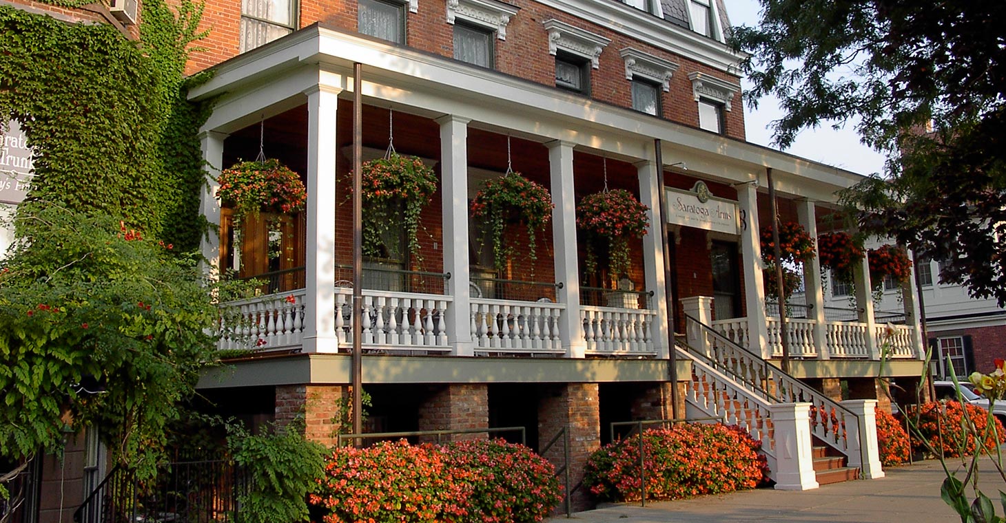 Saratoga Springs hotel front porch