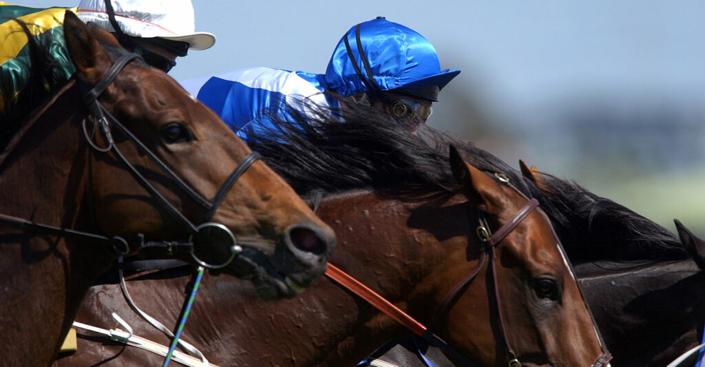 Horses racing