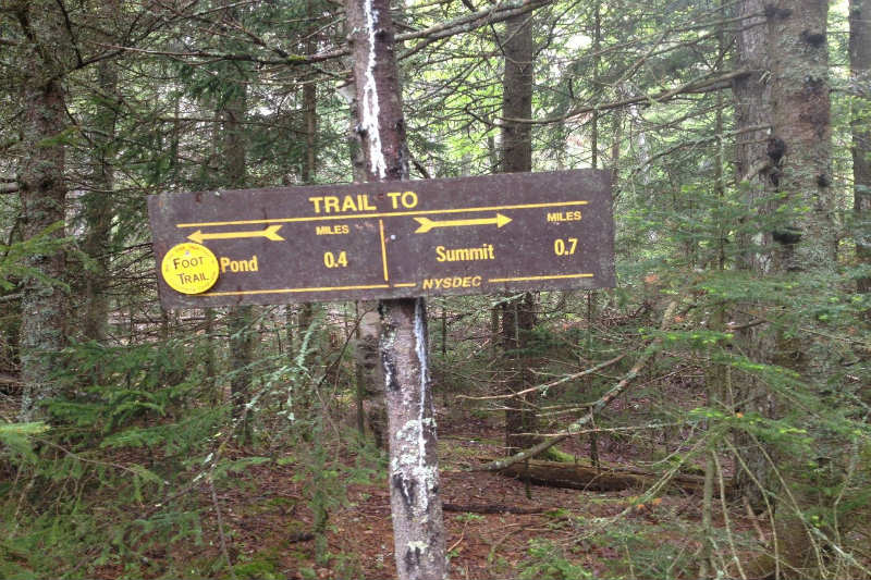 Trail signs on Crane Mountain