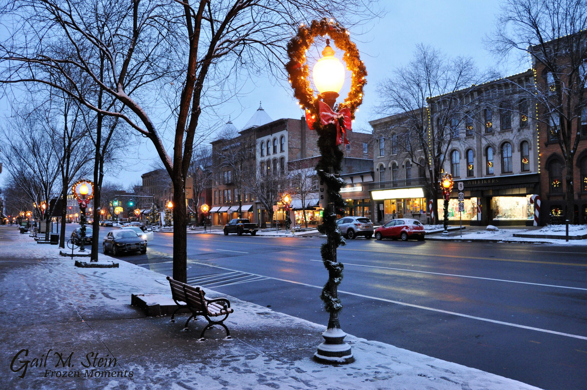 Winter Shops in downtown Saratoga Springs