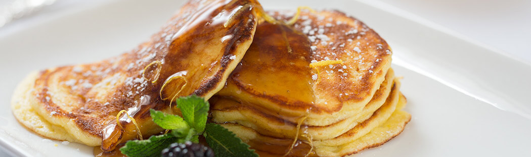 Breakfast pancakes at an inn in Saratoga Springs, NY