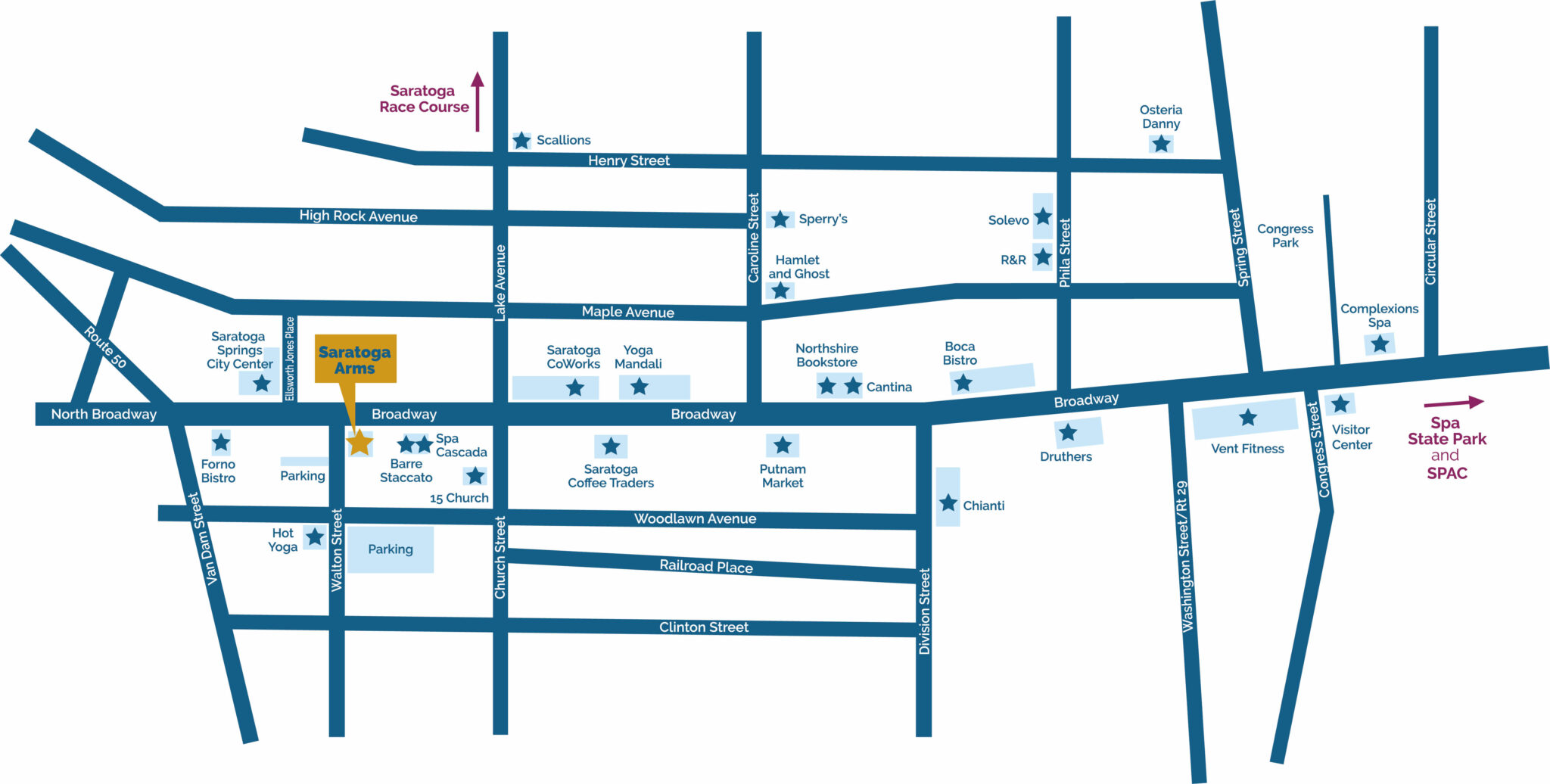 Map of Saratoga Springs