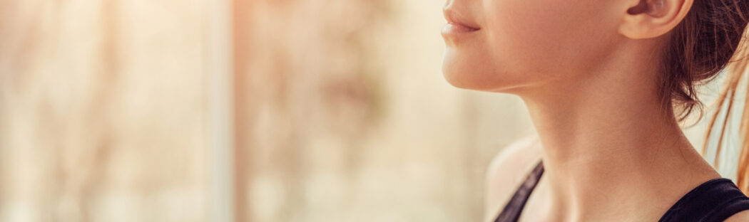 woman meditating in nature